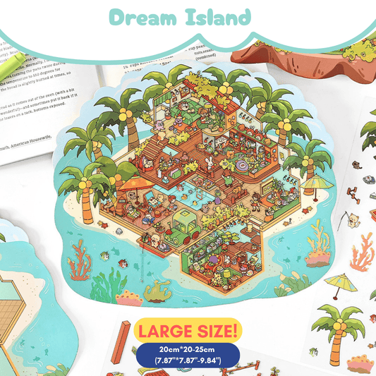 Dreamy Island Life Large - Stick n’ Scene 3D DIY Scene Stickers Therapy