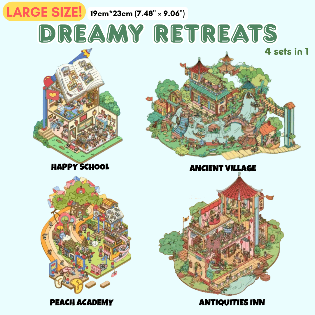 Dreamy Retreats Collection Large - Stick n’ Scene 3D DIY Scene Stickers Therapy
