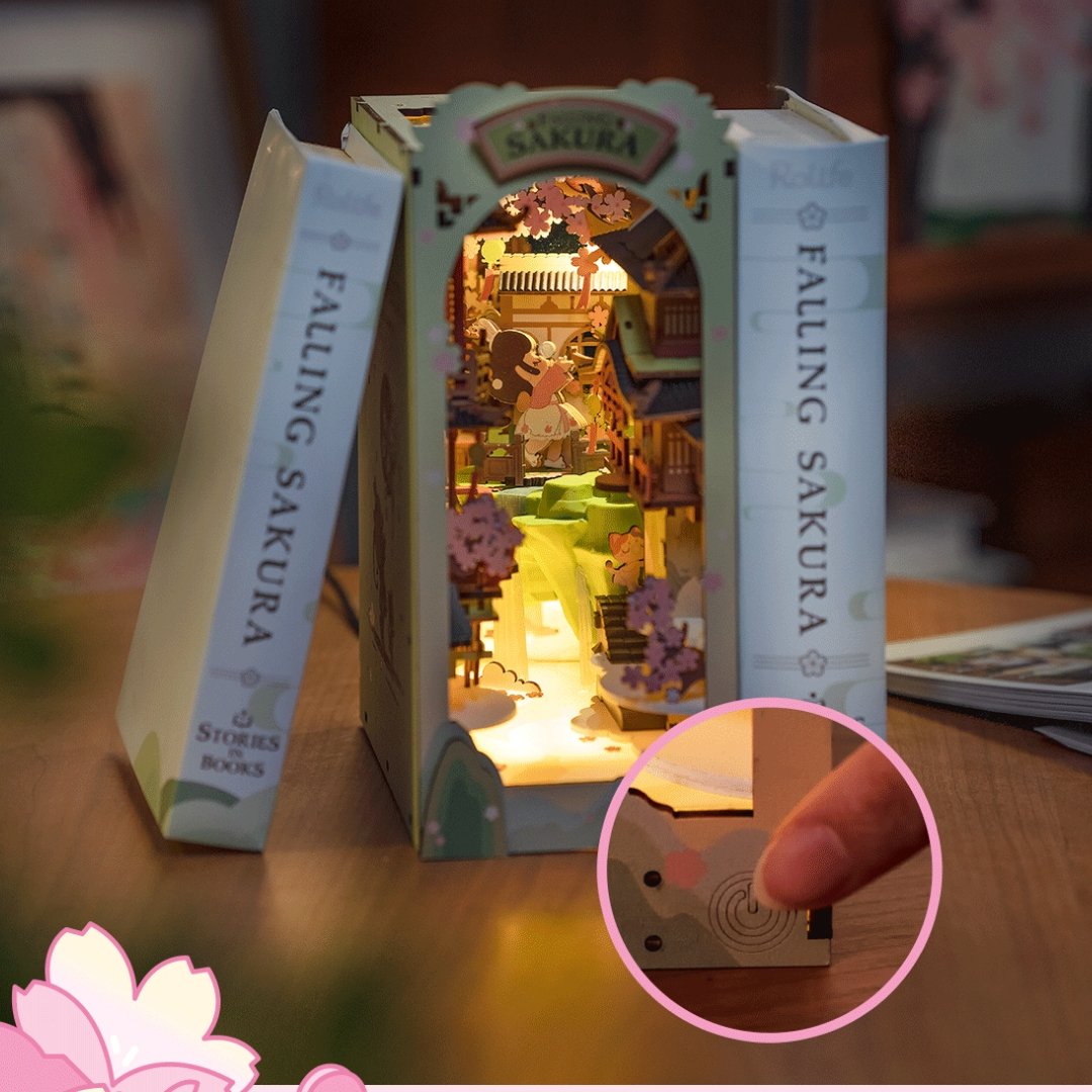 Falling Sakura DIY Book Nook 3D Wooden Puzzle