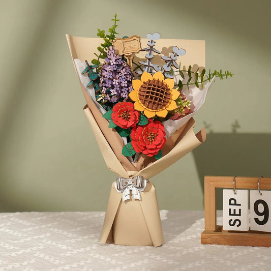 Flower Blossom Cart DIY Miniature 3D Puzzle Kit