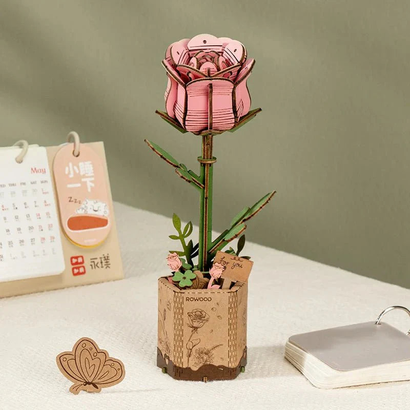 Flower Blossom Cart DIY Miniature 3D Puzzle Kit