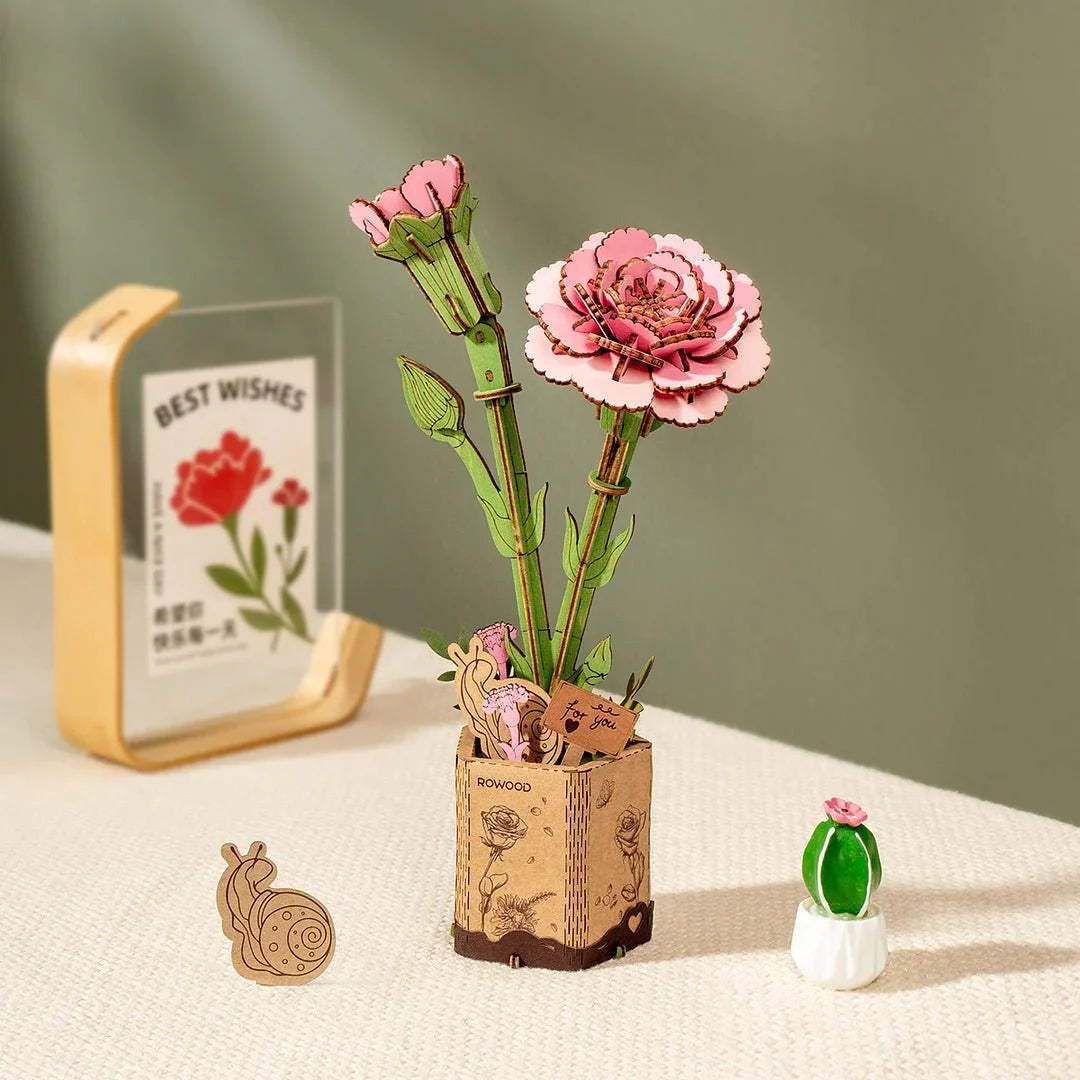 Flower Blossom Cart DIY Miniature 3D Puzzle Kit