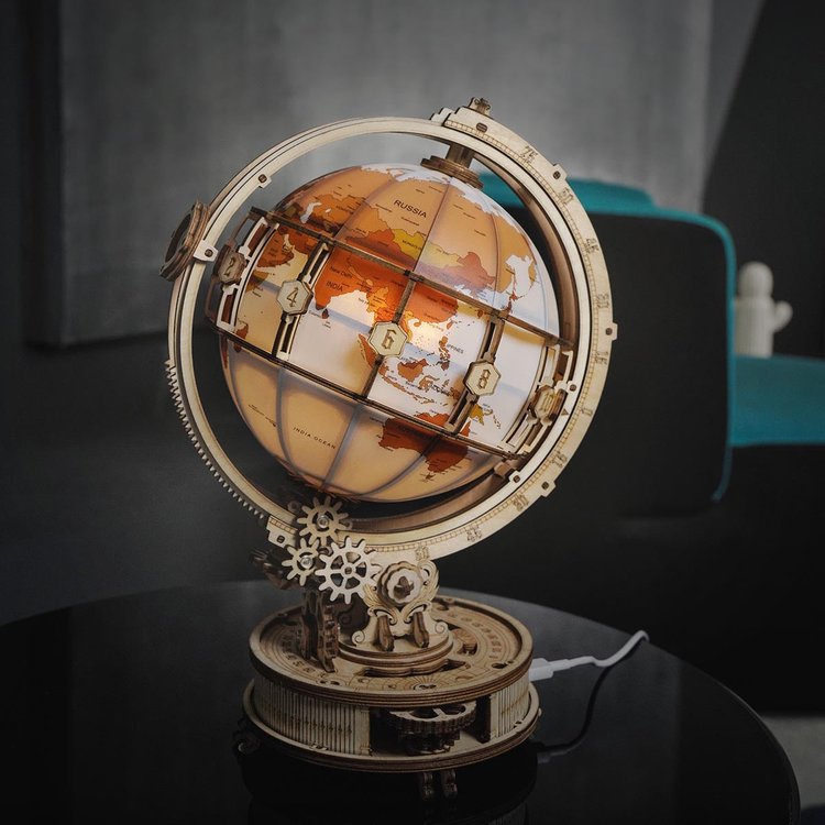Luminous 3D Magnifying Globe Wooden Puzzle