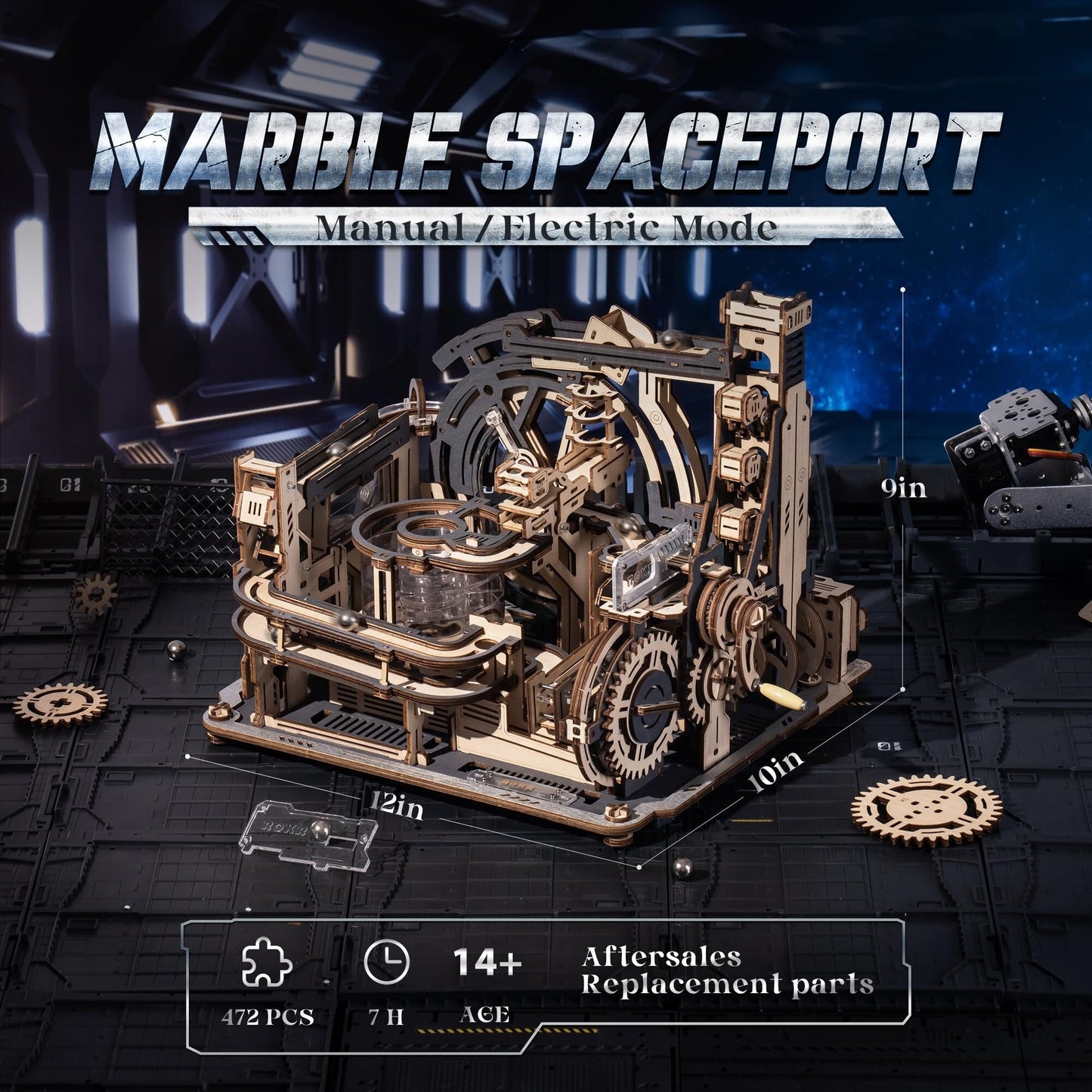 Marble Spaceport Marble Run DIY Wooden Puzzle