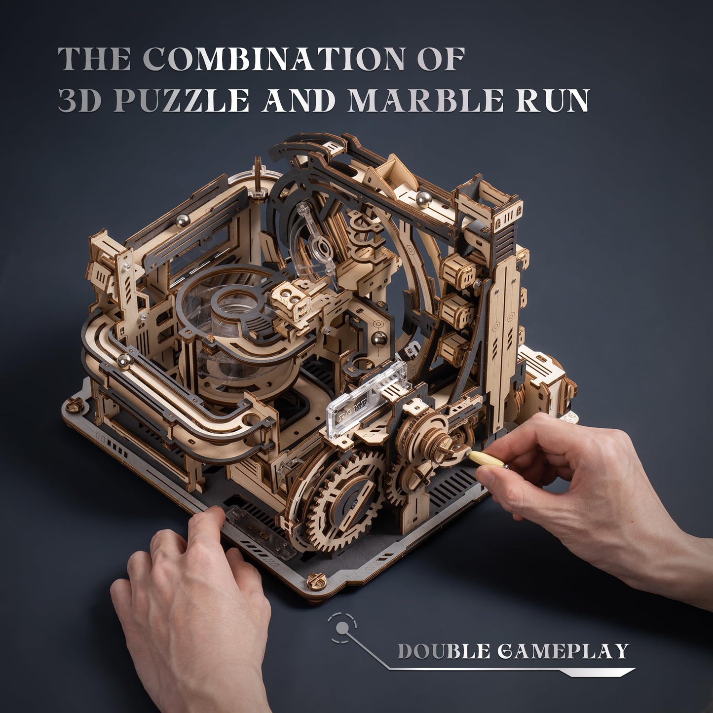 Marble Spaceport Marble Run DIY Wooden Puzzle
