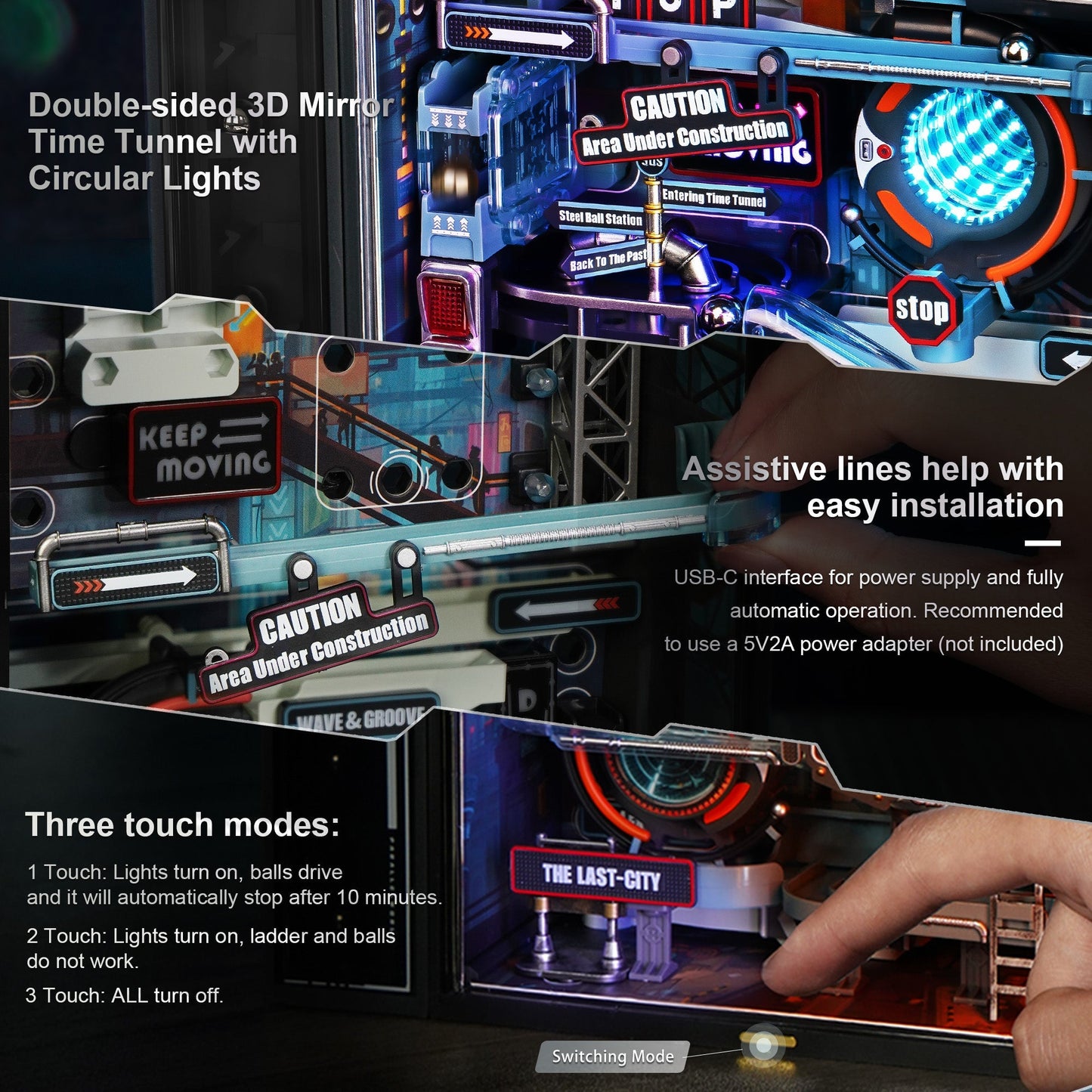 Neon Circuit City Marble Run DIY Kit