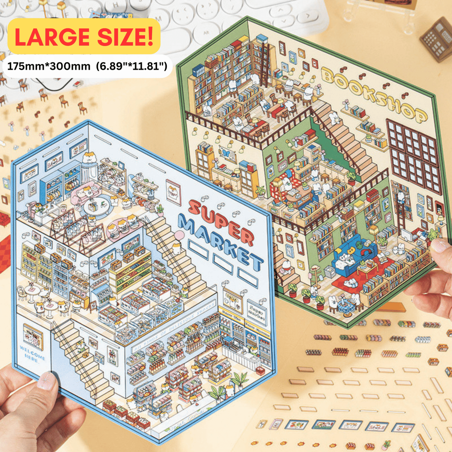 Paws Town Large - Stick n’ Scene 3D DIY Scene Stickers Therapy