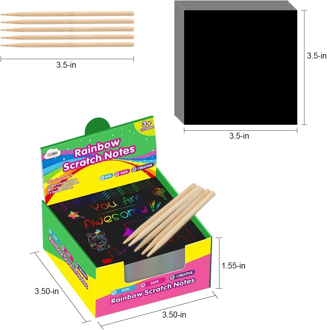 Rainbow DIY Scratch Papers