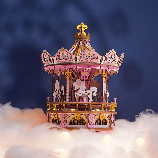 Romantic Carousel Mechanical Music Box 3D Wooden Puzzle