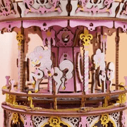Romantic Carousel Mechanical Music Box 3D Wooden Puzzle