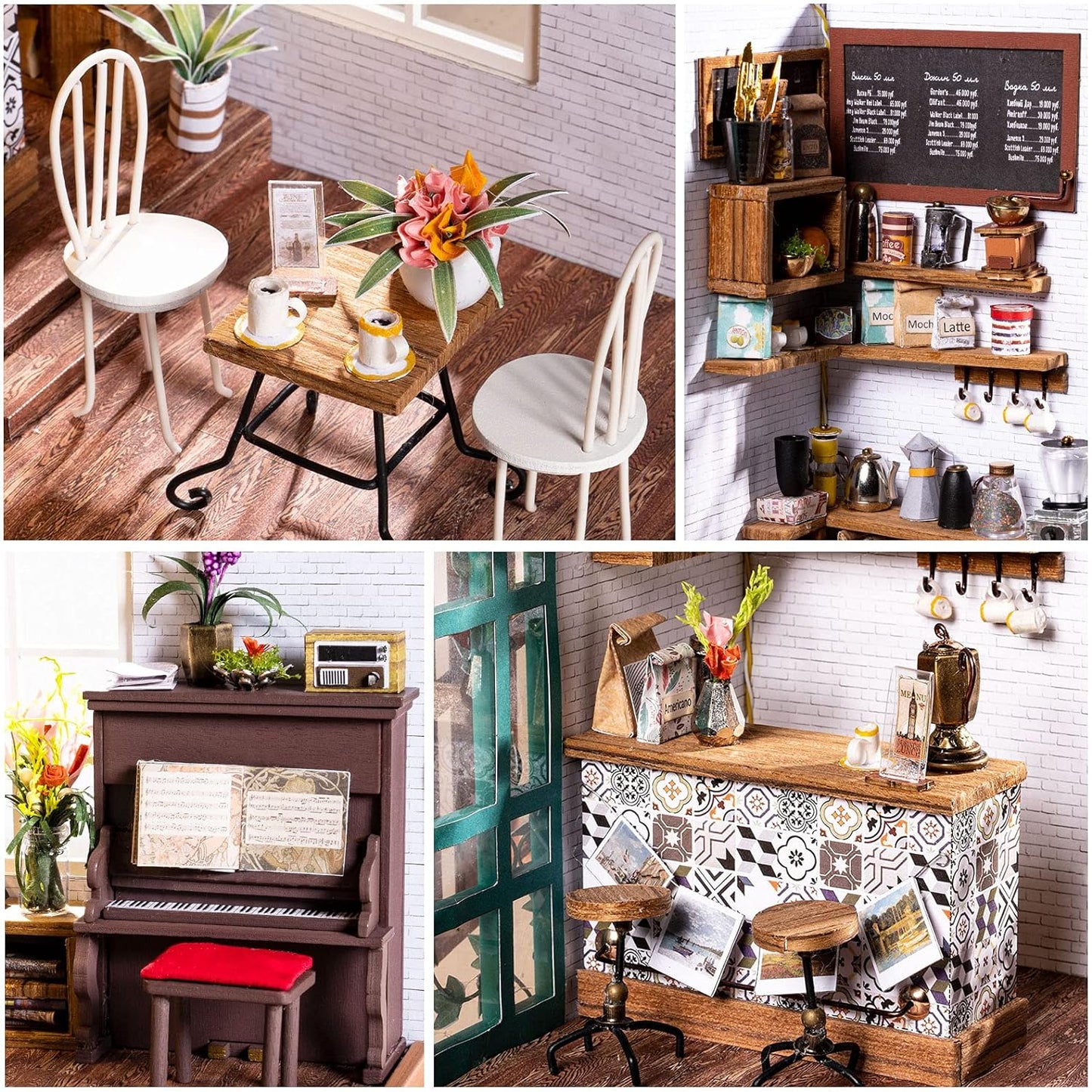Simon's Coffee Shop DIY Miniature Dollhouse Kit