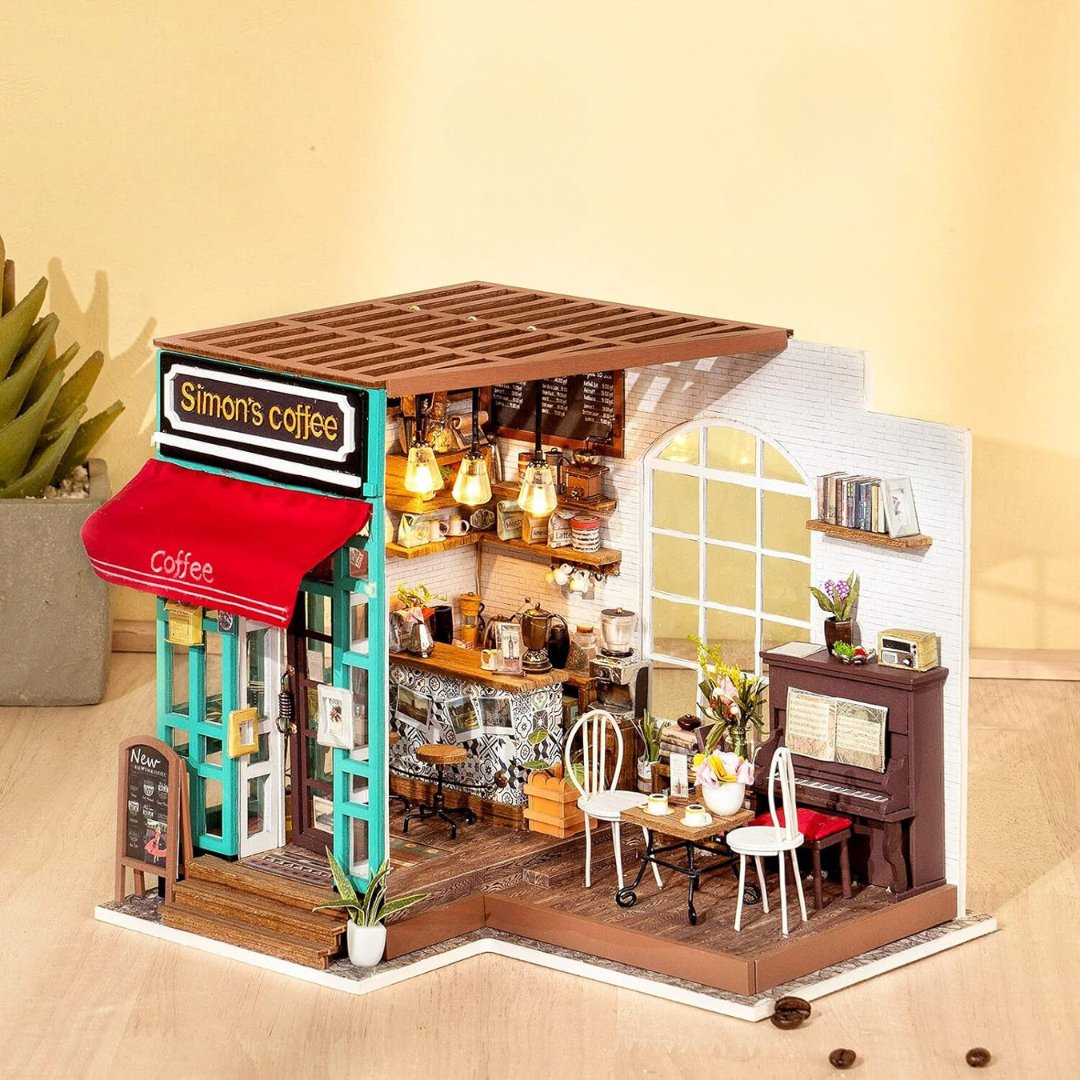 Simon's Coffee Shop DIY Miniature Dollhouse Kit