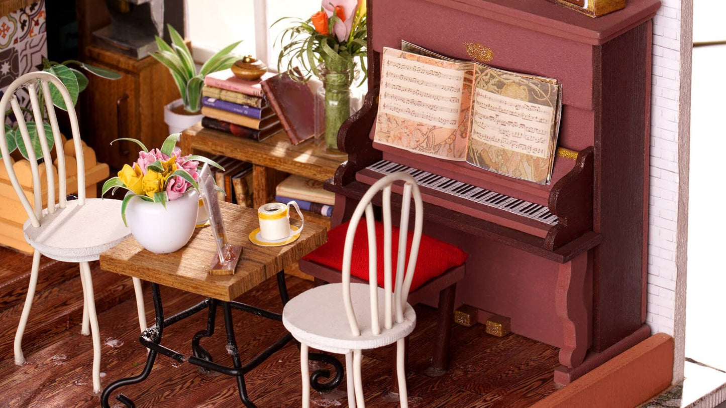 Simon's Coffee Shop DIY Miniature Dollhouse Kit