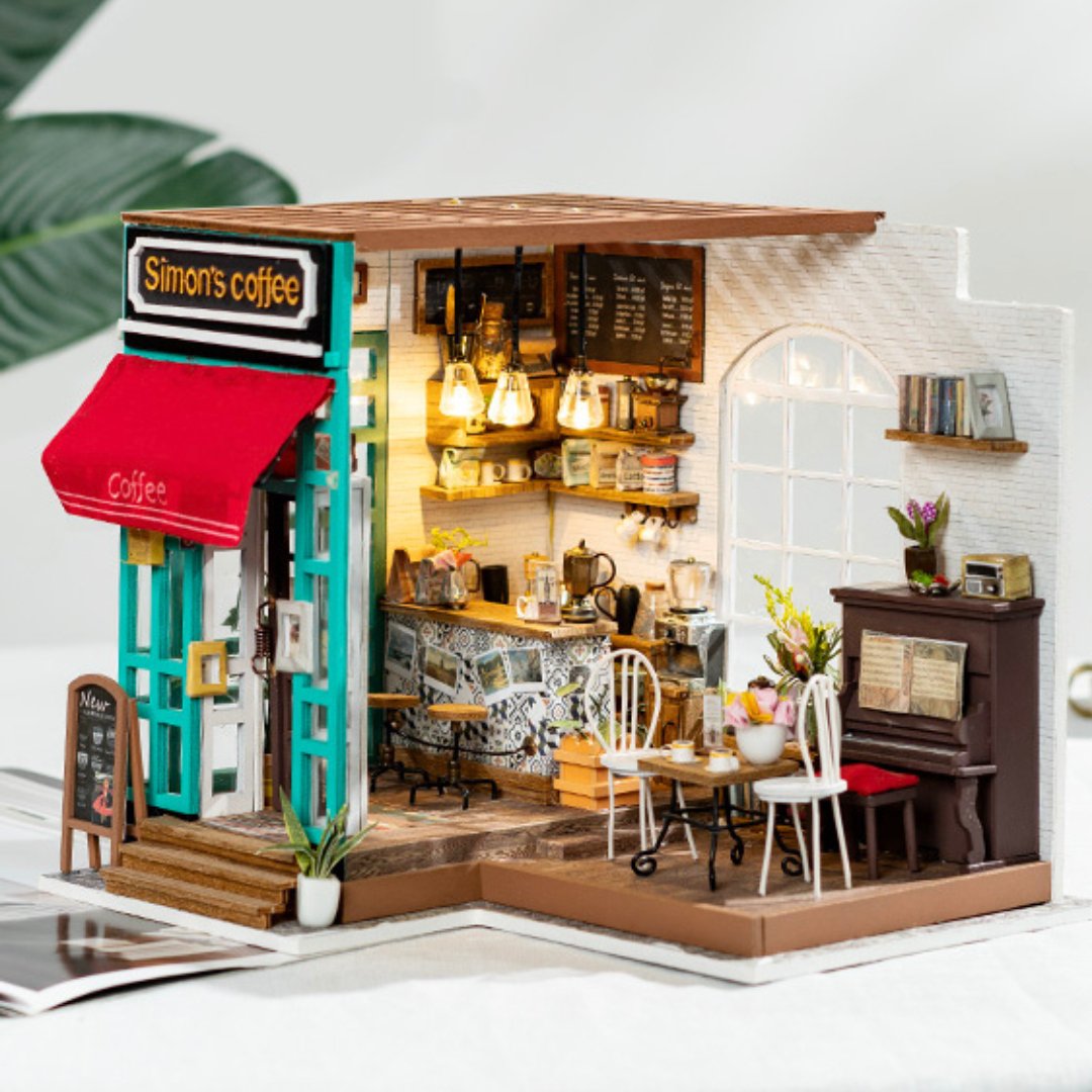 Simon's Coffee Shop DIY Miniature Dollhouse Kit