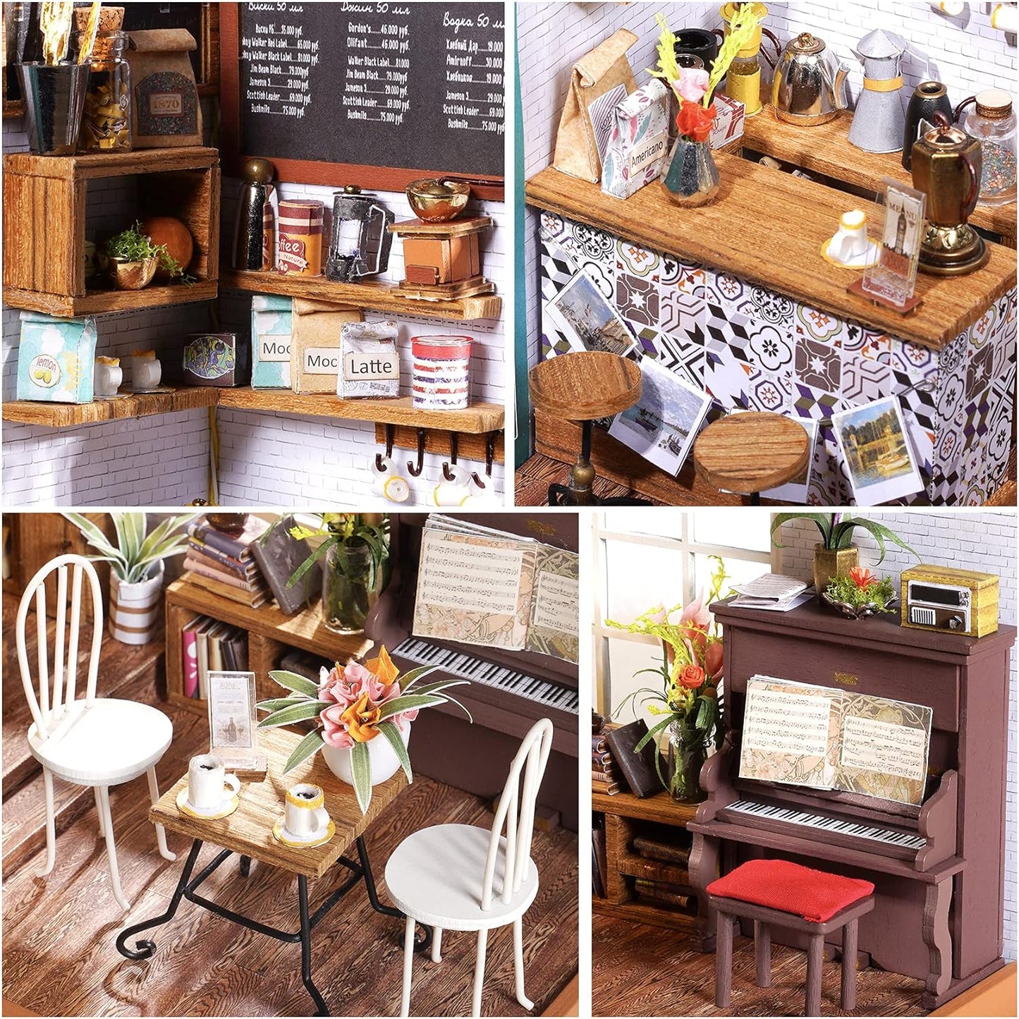 Simon's Coffee Shop DIY Miniature Dollhouse Kit