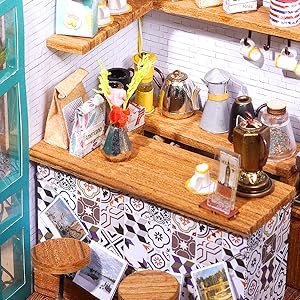 Simon's Coffee Shop DIY Miniature Dollhouse Kit