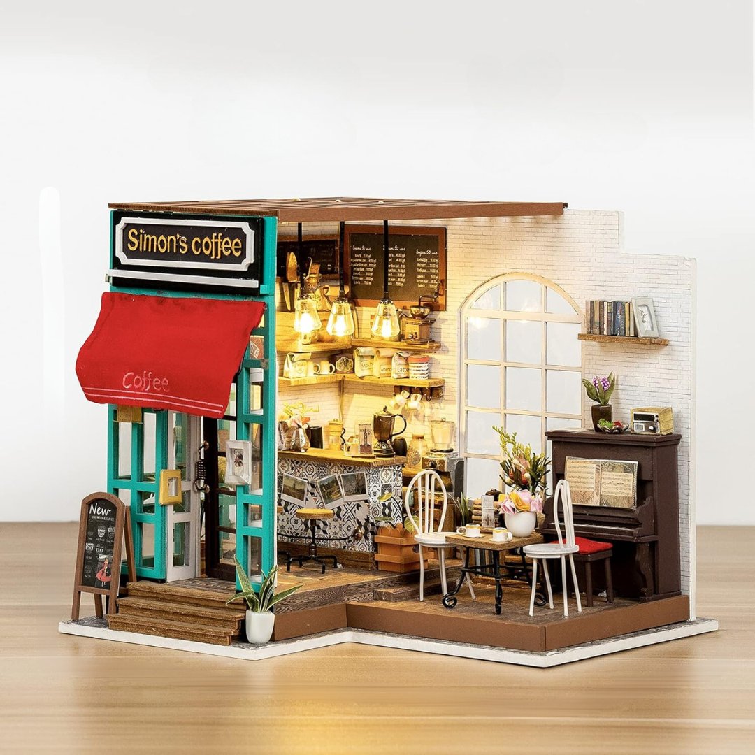 Simon's Coffee Shop DIY Miniature Dollhouse Kit
