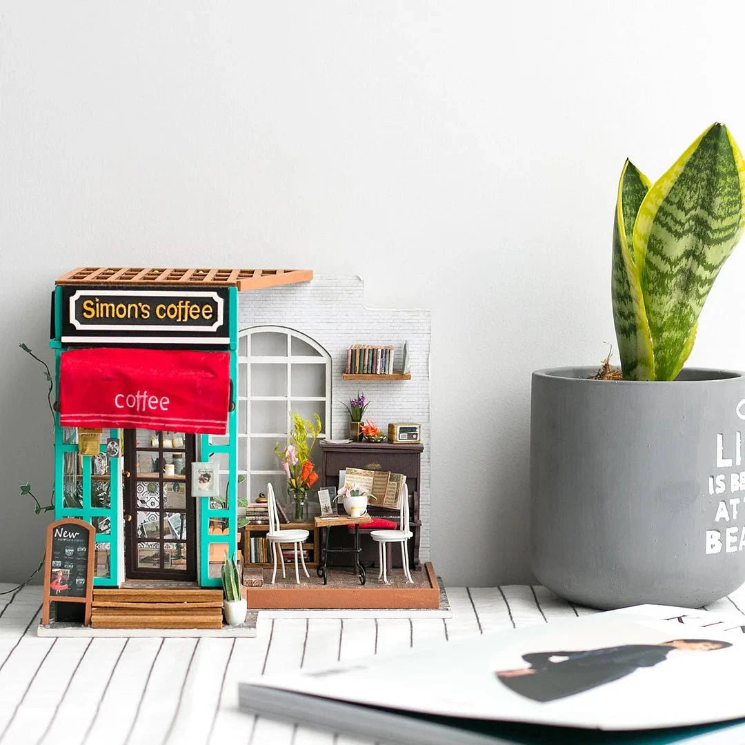 Simon's Coffee Shop DIY Miniature Dollhouse Kit