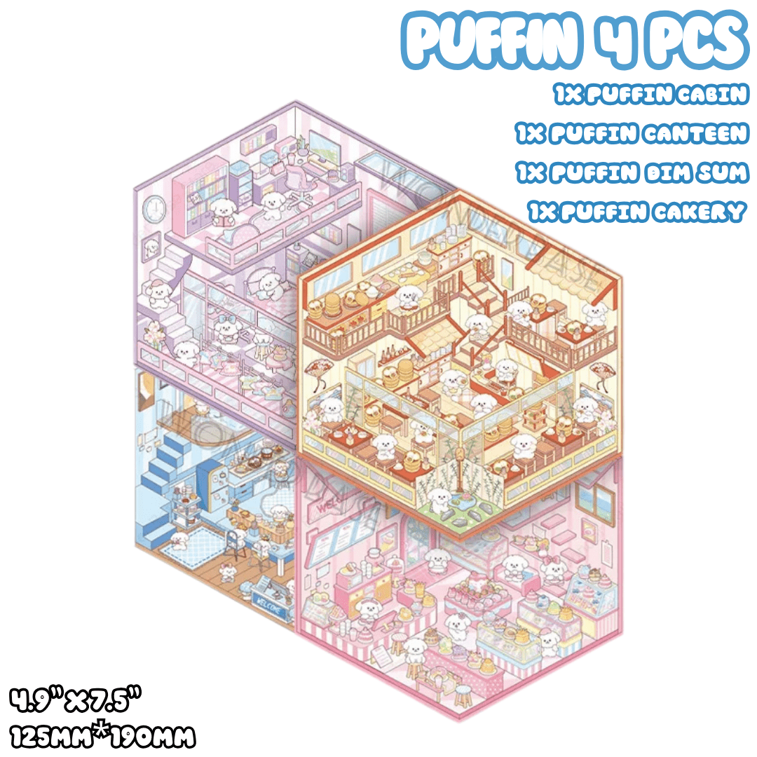 Cappy, Cubby & Puffin Series - Stick n’ Scene 3D DIY Scene Stickers Therapy