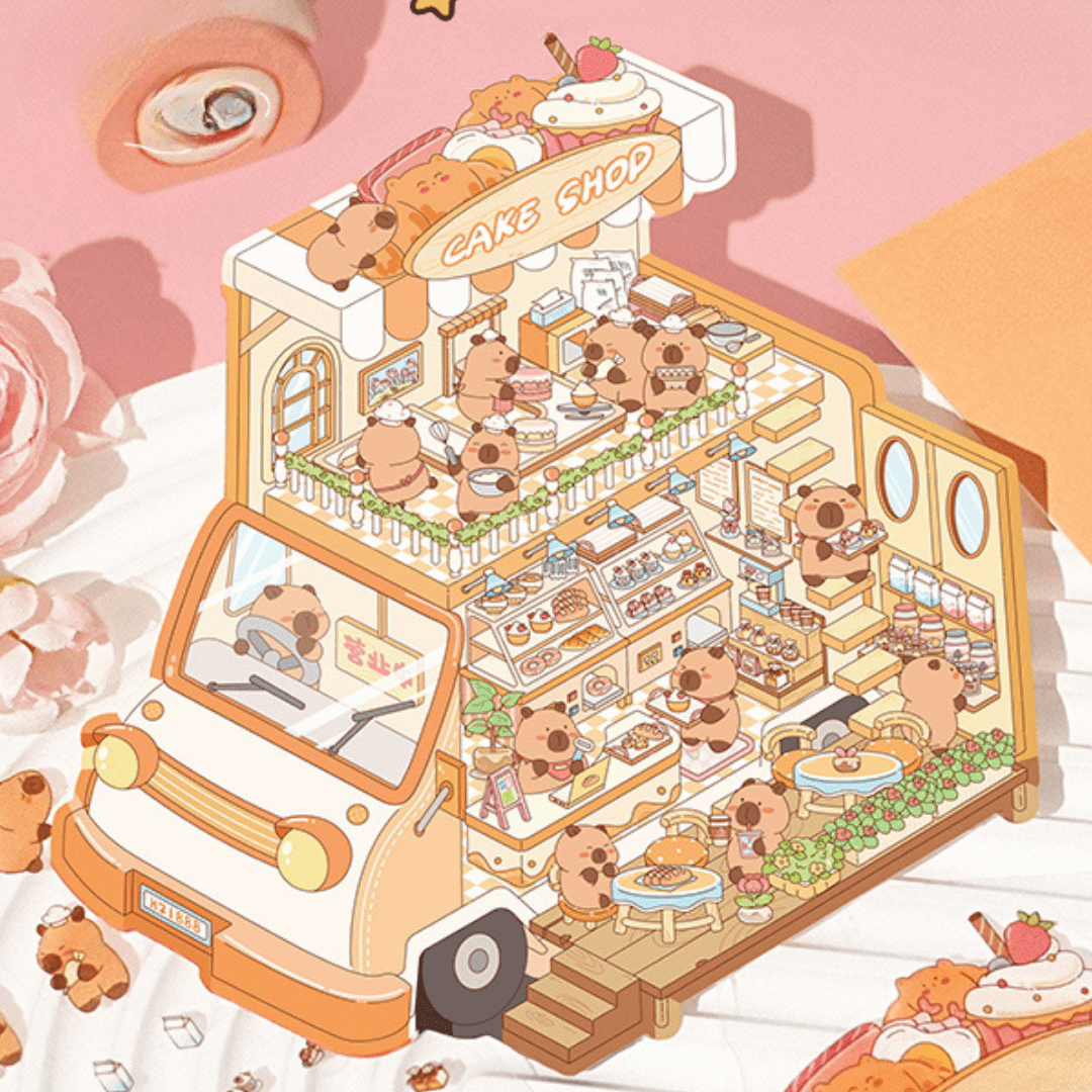 Capybara Tales Large - Stick n’ Scene 3D DIY Scene Stickers Therapy