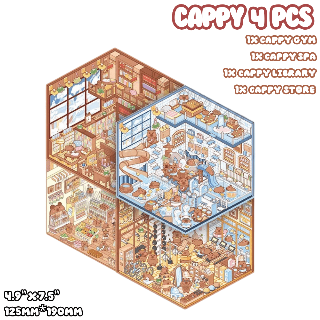 Cappy, Cubby & Puffin Series - Stick n’ Scene 3D DIY Scene Stickers Therapy