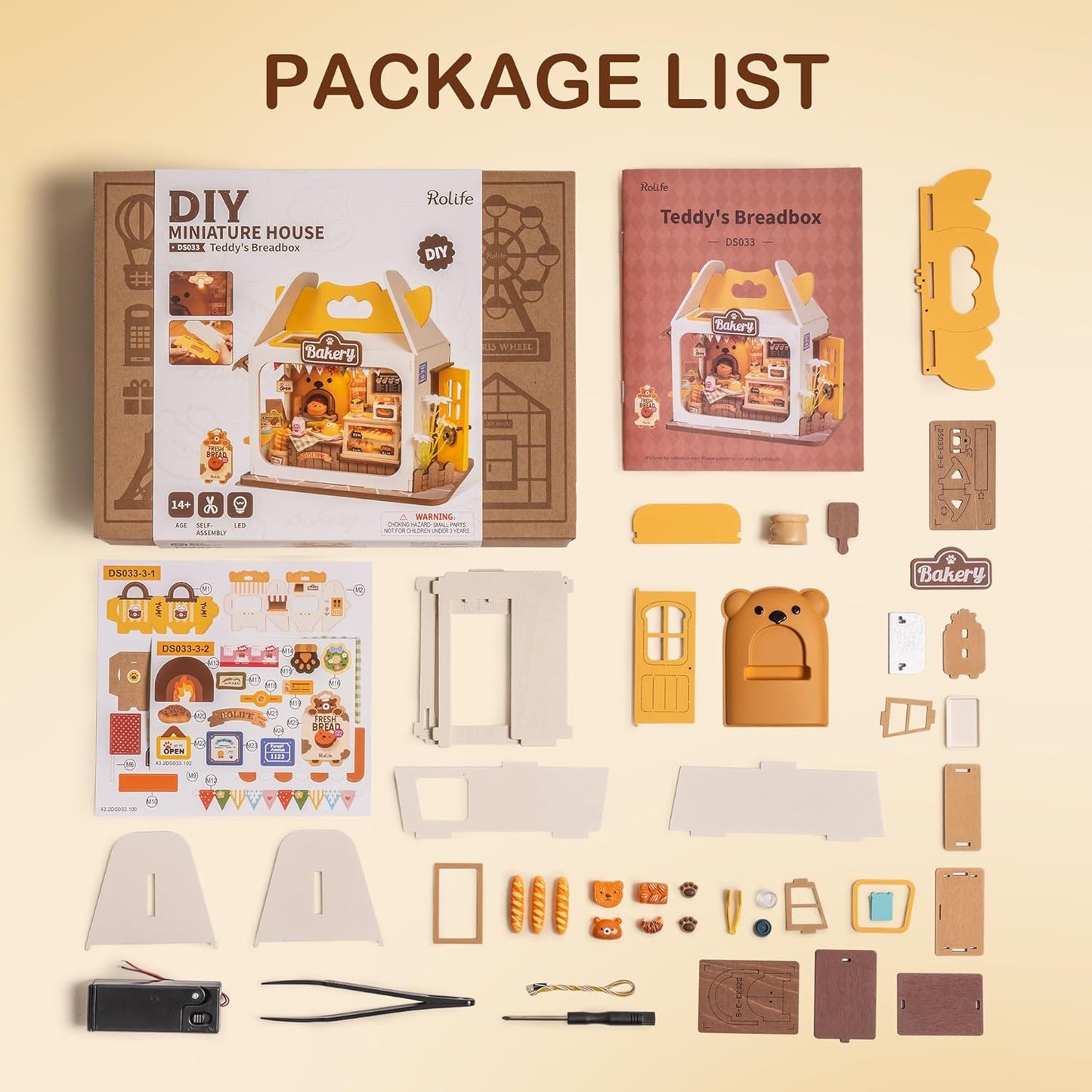 Teddy's Bread Box - Food Box Shop DIY Miniature House Kit