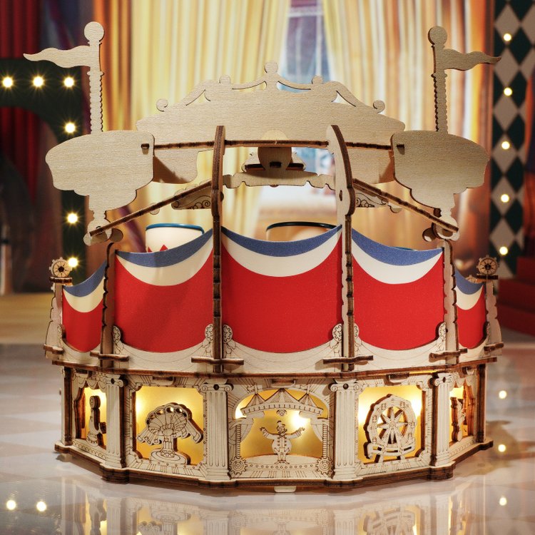 Amusement Park Series DIY Music Box 3D Wooden Puzzle