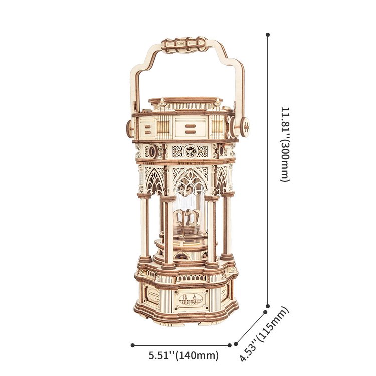 Victorian Lantern Mechanical Music Box 3D Wooden Puzzle