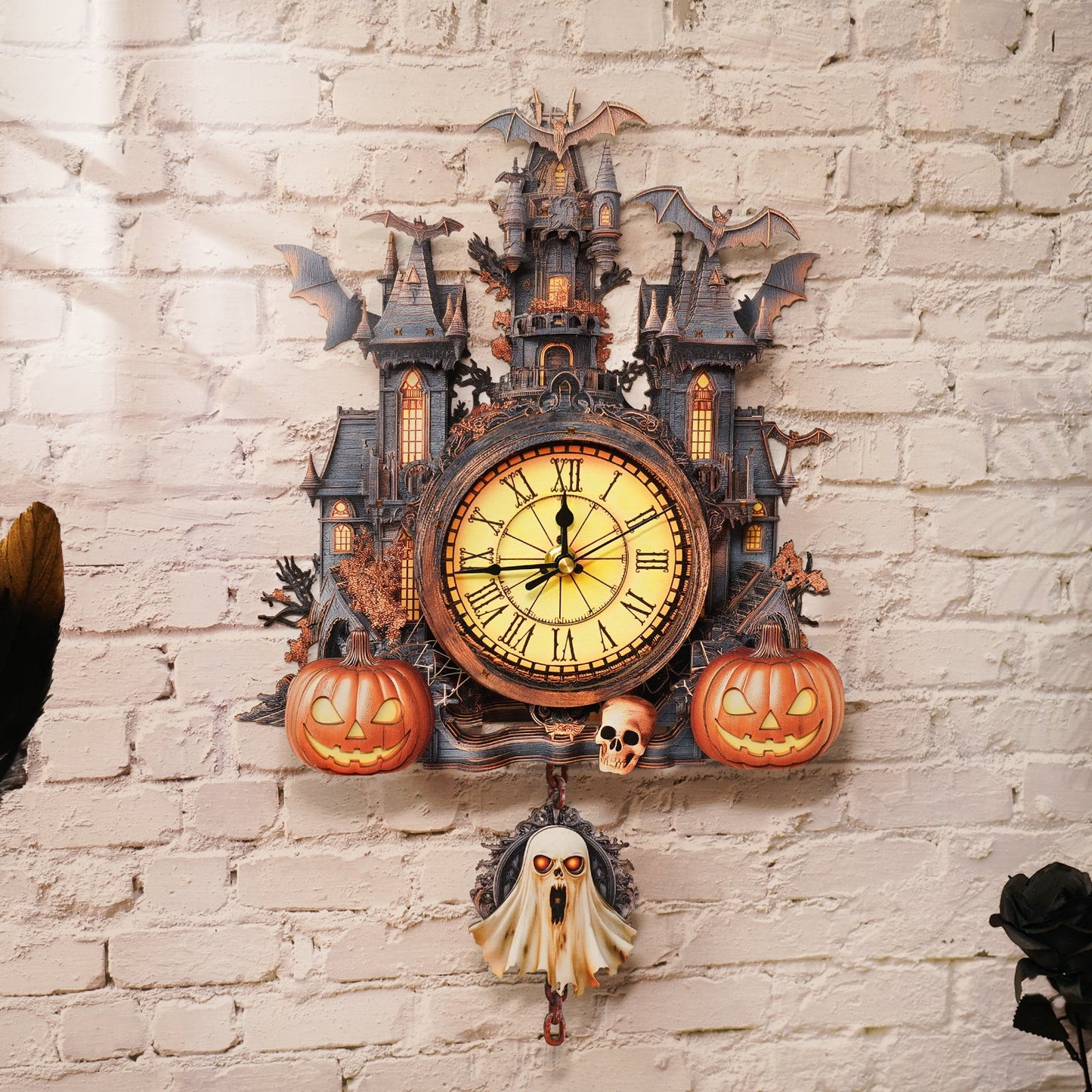Spooky Castle 3D Wooden Puzzle Clock, DIY Craft Kit