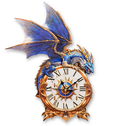 Blue Dragon 3D Wooden Puzzle Clock, DIY Craft Kit