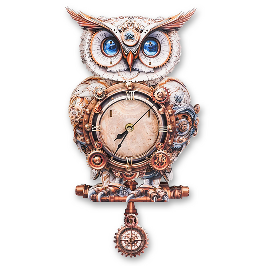 Mechanical Owl 3D Wooden Puzzle Clock, DIY Craft Kit
