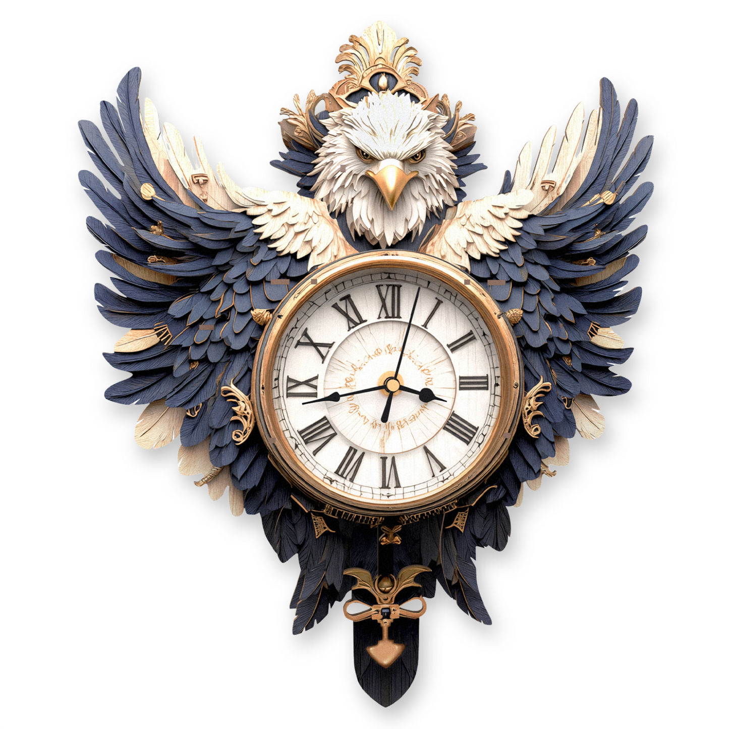 Majestic Eagle 3D Wooden Puzzle Clock, DIY Craft Kit