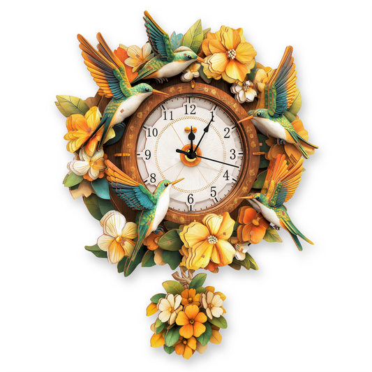 Garden Wingbeats 3D Wooden Puzzle Clock, DIY Craft Kit