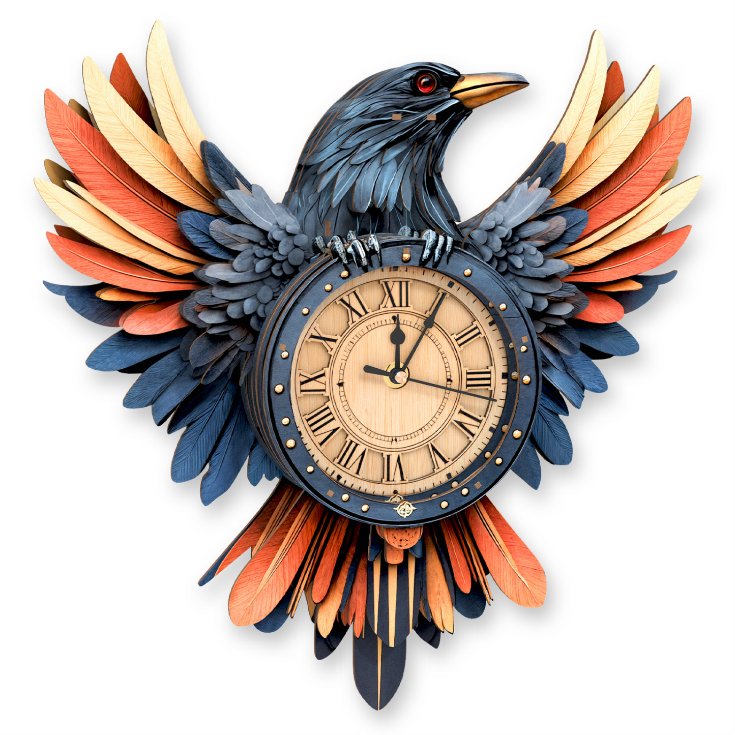 Raven DIY 3D Wooden Puzzle Clock, DIY Craft Kit