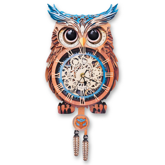 Owl DIY 3D Wooden Puzzle Clock, DIY Craft Kit