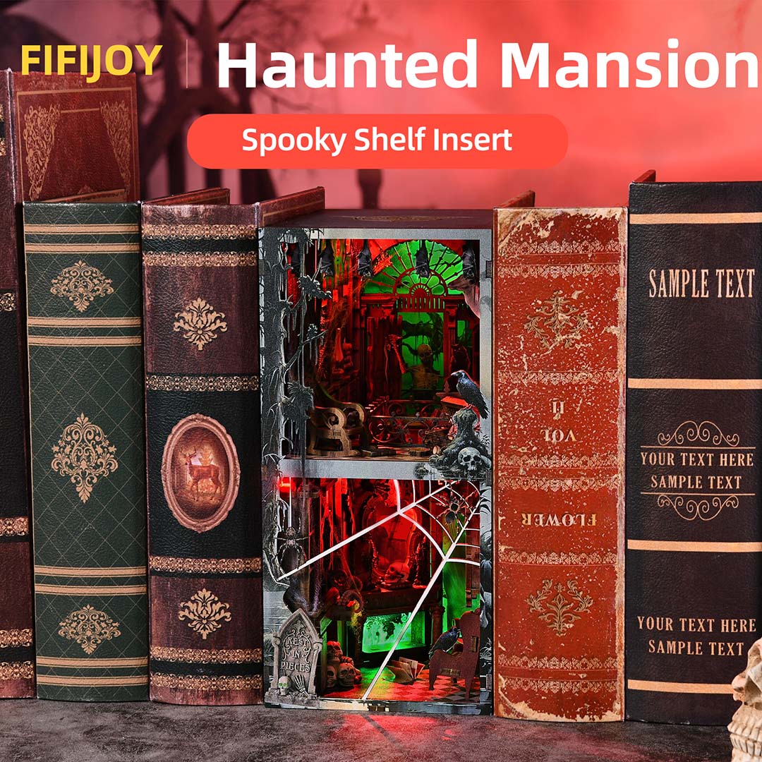 Haunted Mansion DIY Wooden Book Nook Shelf Insert