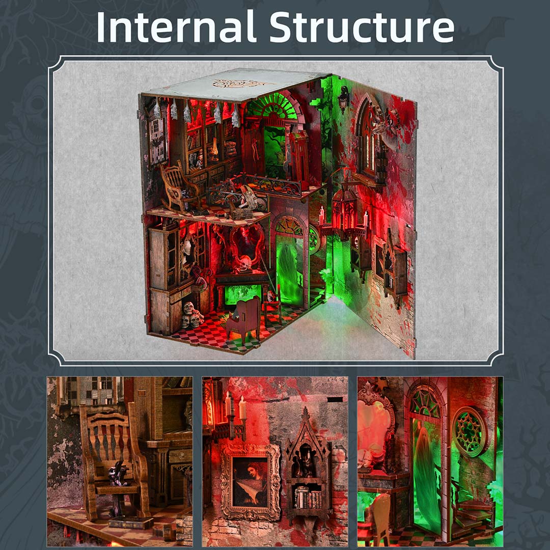 Haunted Mansion DIY Wooden Book Nook Shelf Insert