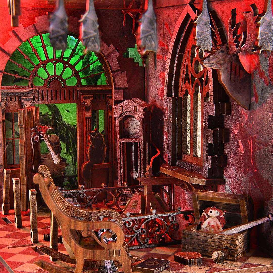 Haunted Mansion DIY Wooden Book Nook Shelf Insert