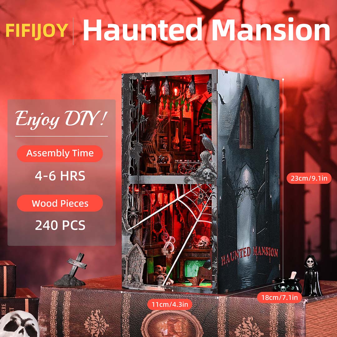 Haunted Mansion DIY Wooden Book Nook Shelf Insert