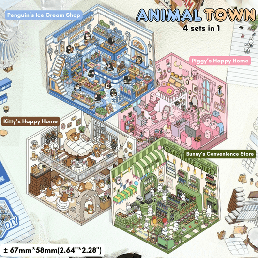Animal Town - Stick n’ Scene 3D DIY Scene Stickers Therapy - DIYRICLE