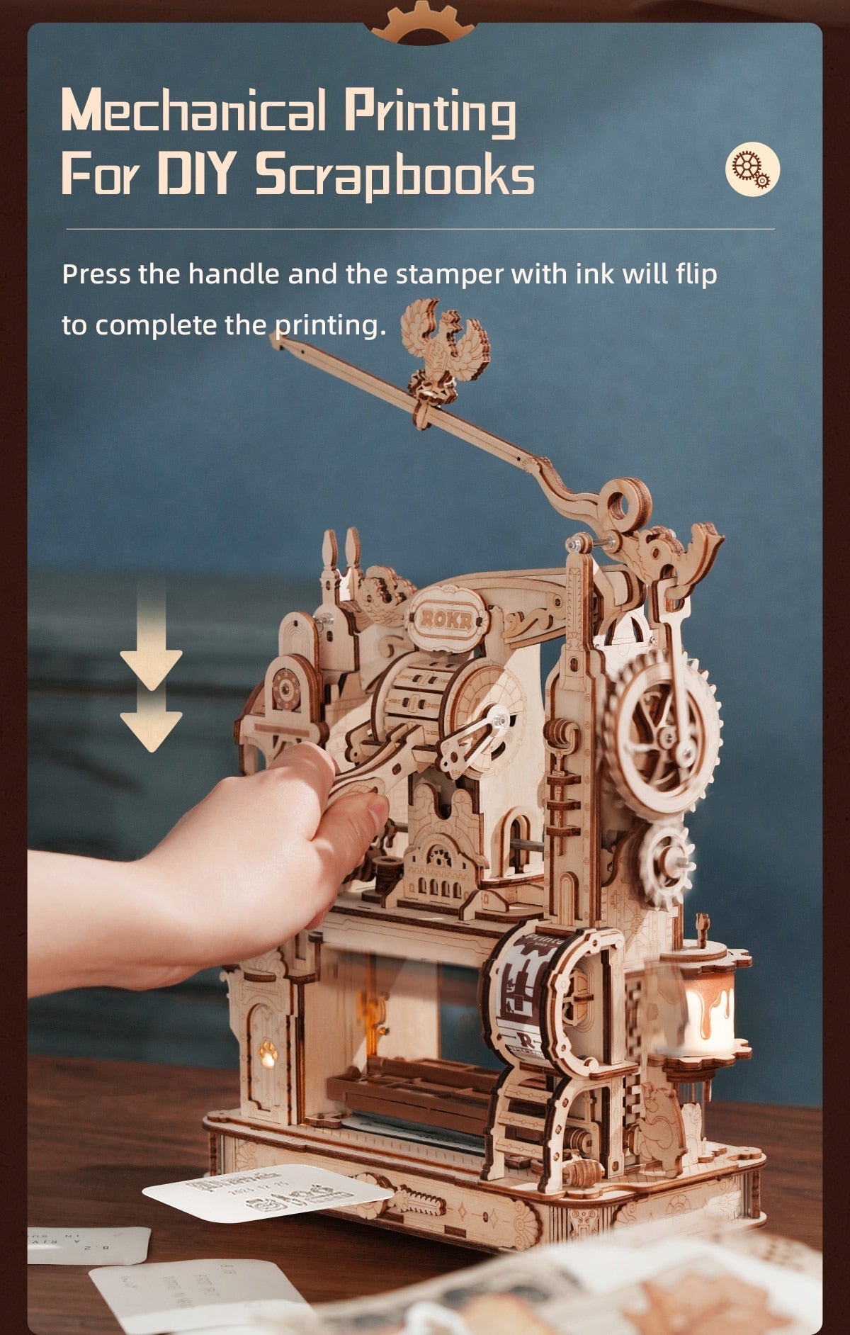 Classic Little Bears Printing Press DIY 3D Wooden Puzzle