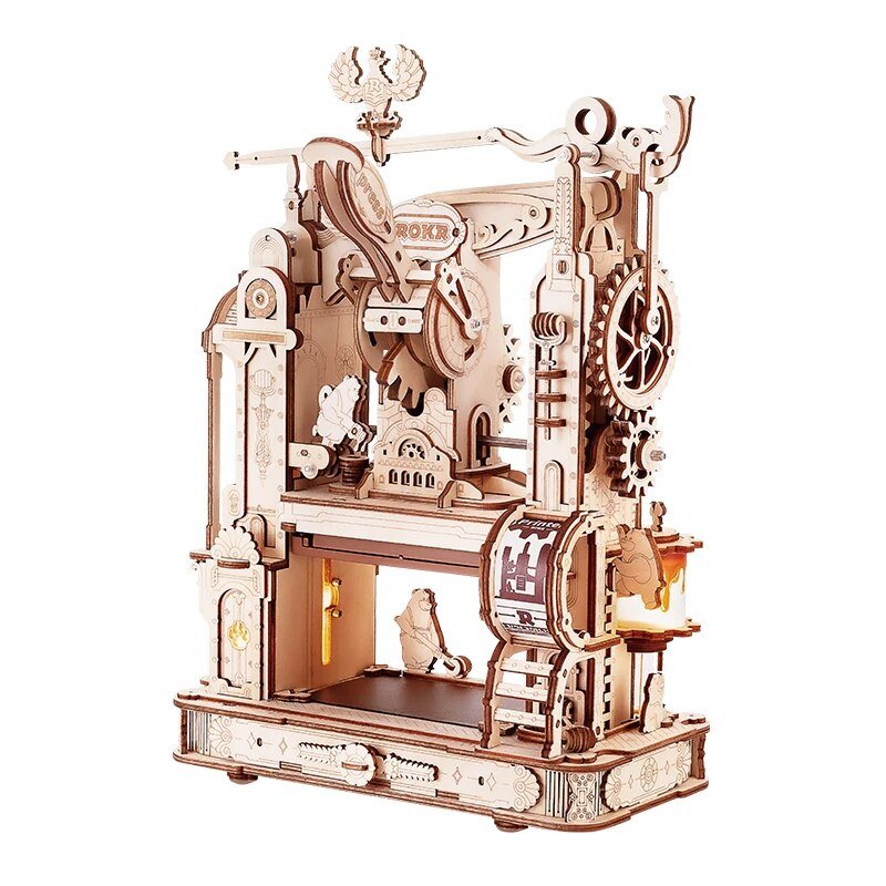 Classic Little Bears Printing Press DIY 3D Wooden Puzzle