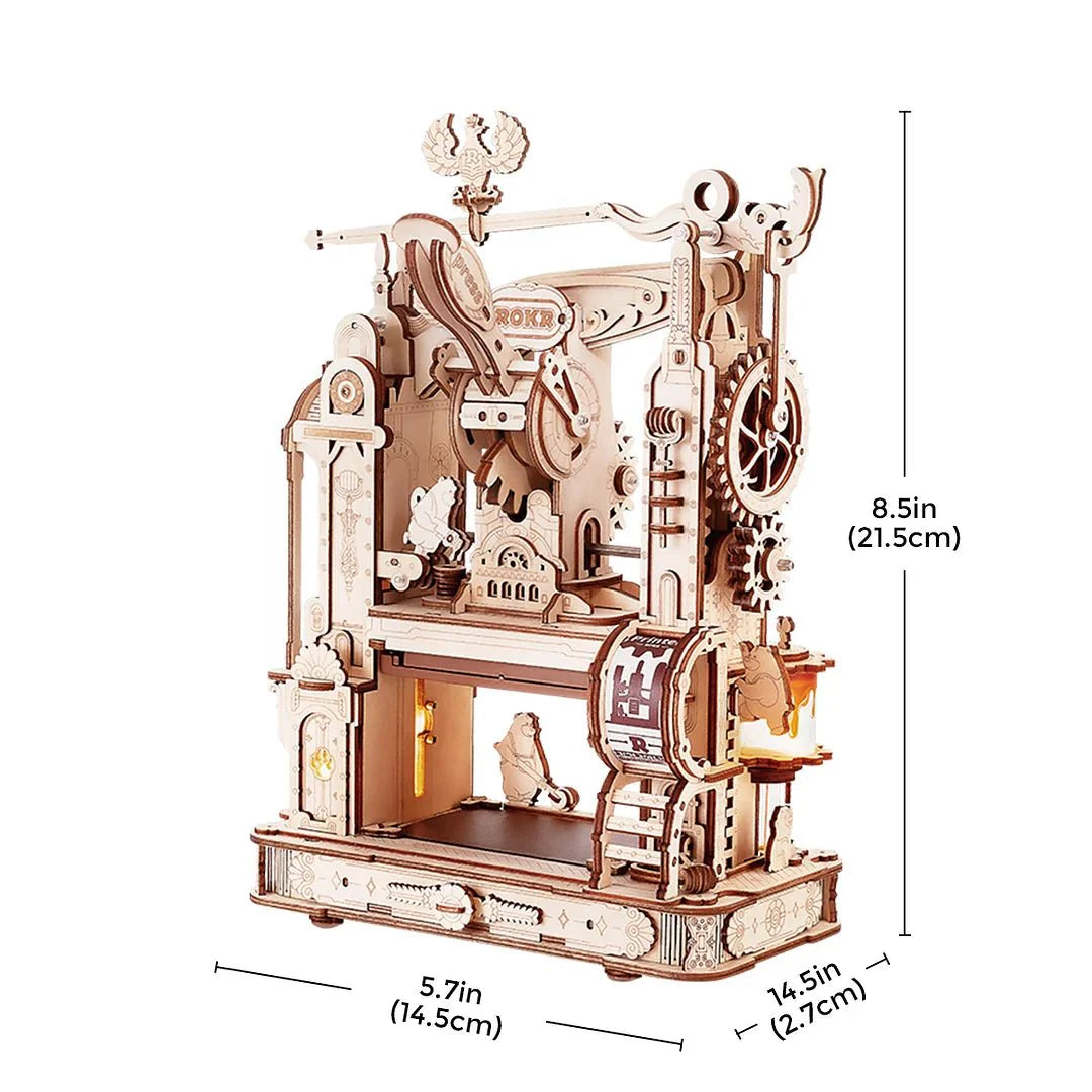 Classic Little Bears Printing Press DIY 3D Wooden Puzzle