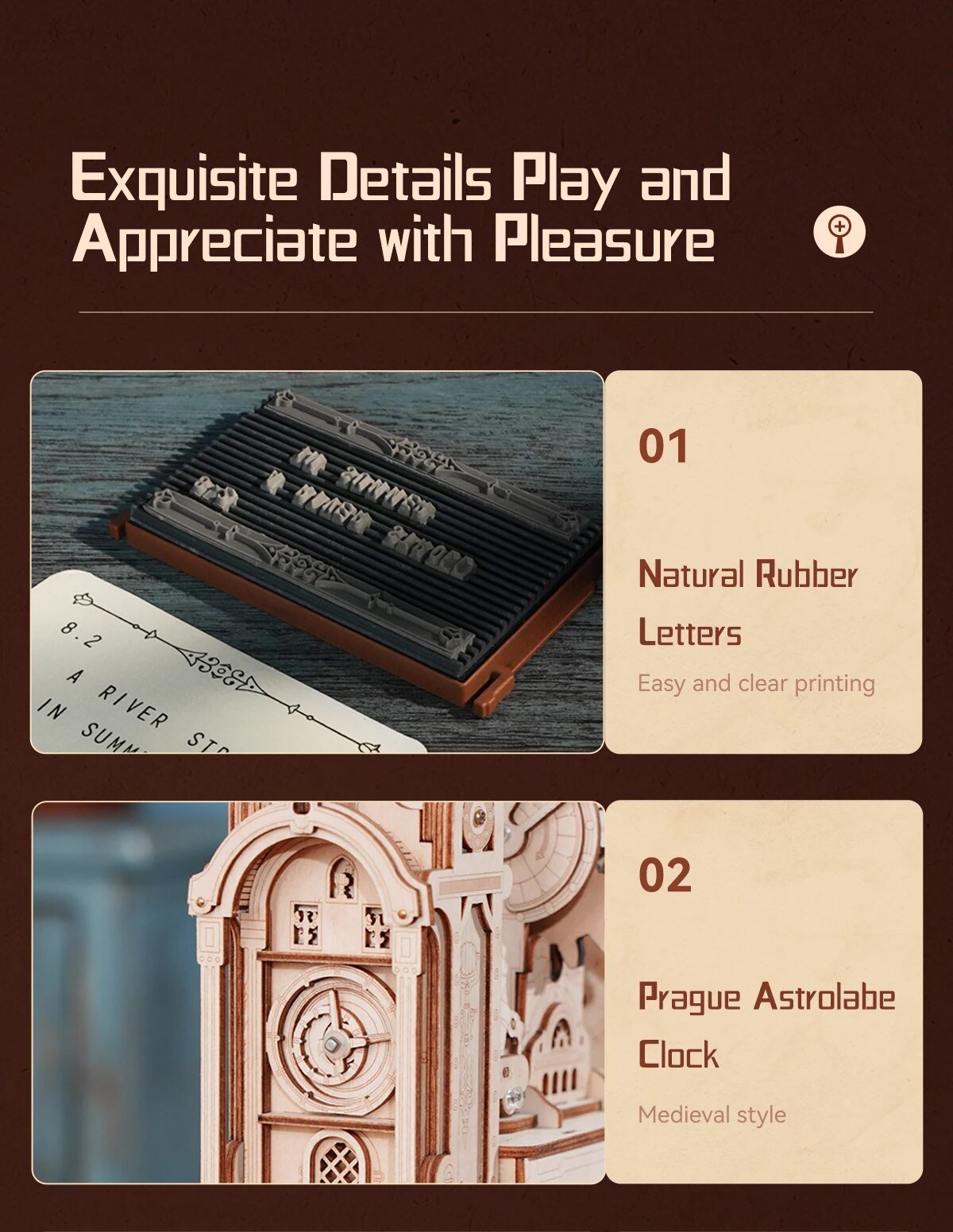 Classic Little Bears Printing Press DIY 3D Wooden Puzzle