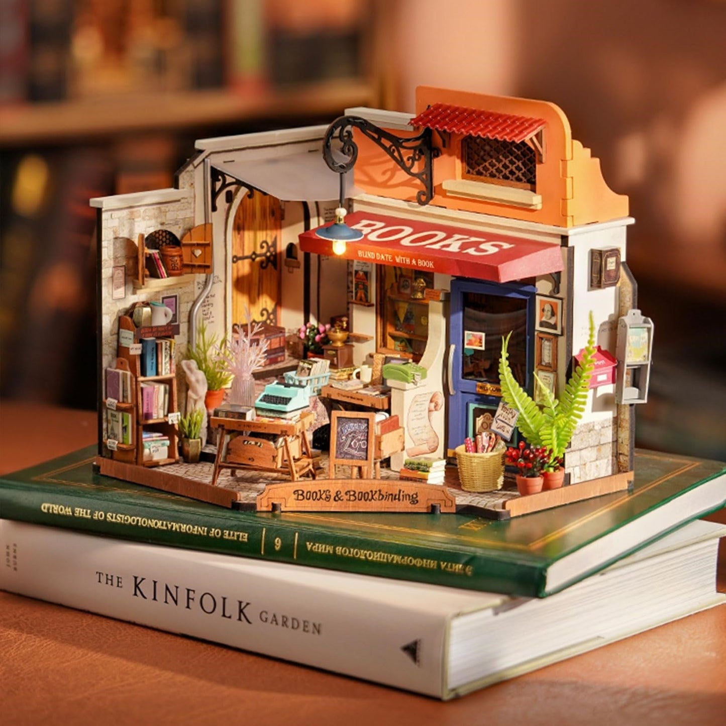 Corner Bookstore DIY Miniature House Kit