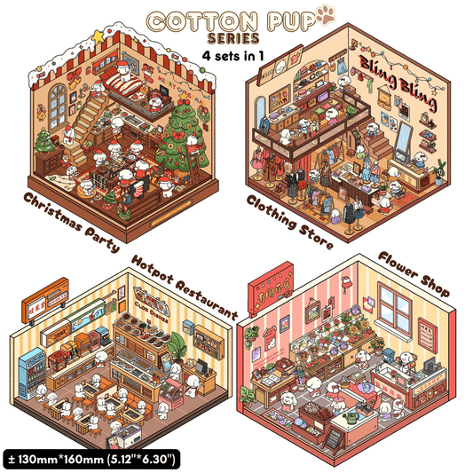 Cotton Pup - Stick n’ Scene 3D DIY Scene Stickers Therapy - DIYRICLE
