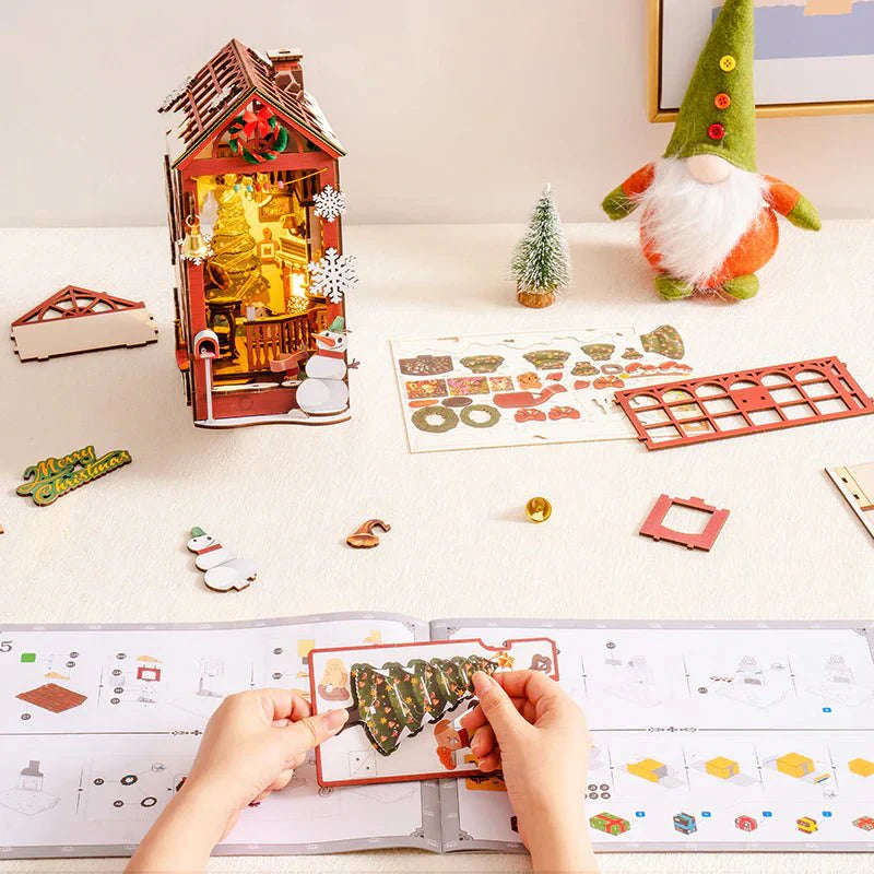 Cozy Christmas Cabin 3D DIY Book Nook Kit