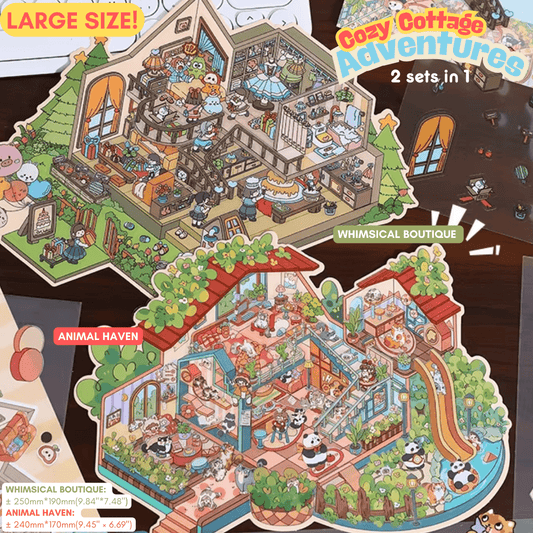 Cozy Cottage Adventures Large - Stick n’ Scene 3D DIY Scene Stickers Therapy - DIYRICLE