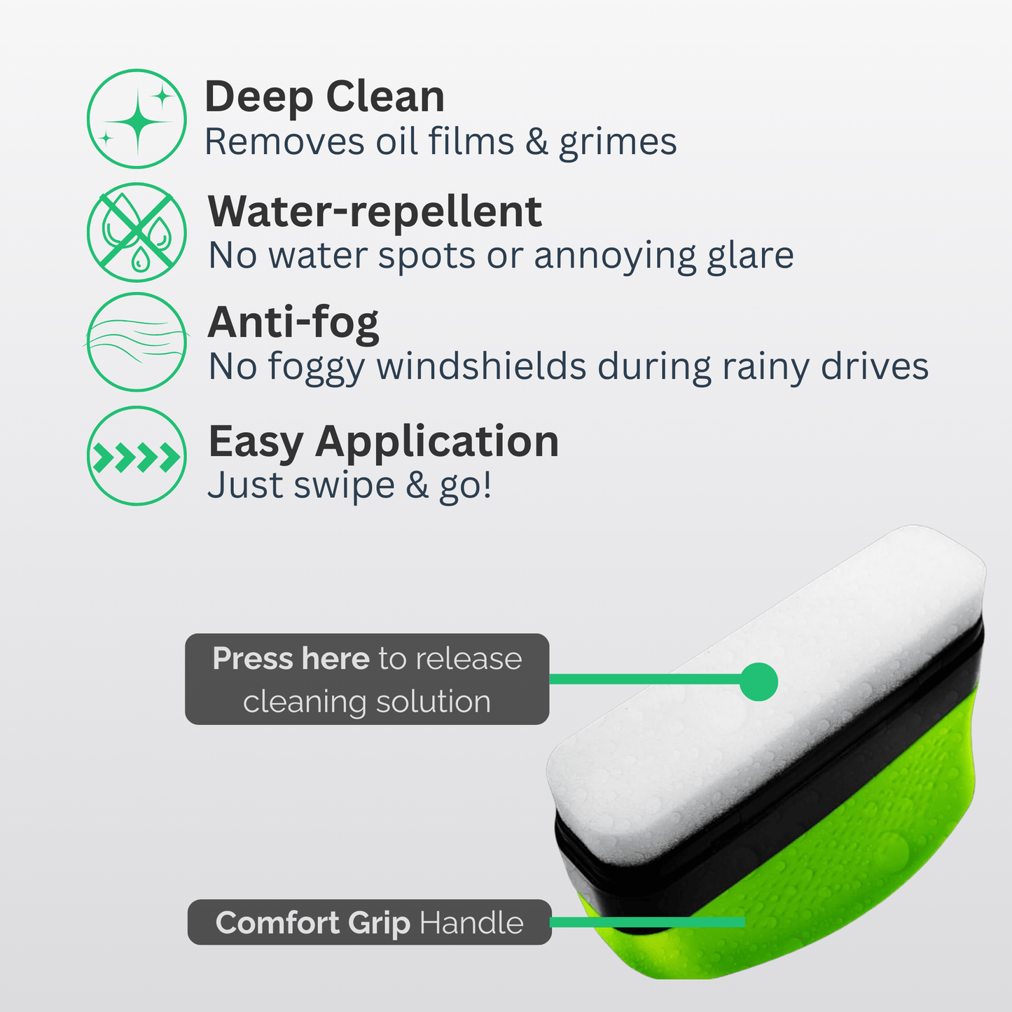 CrystalShield Pro 2.0 Hydrophobic Anti-Fog & Oil Film Glass Cleaning Brush