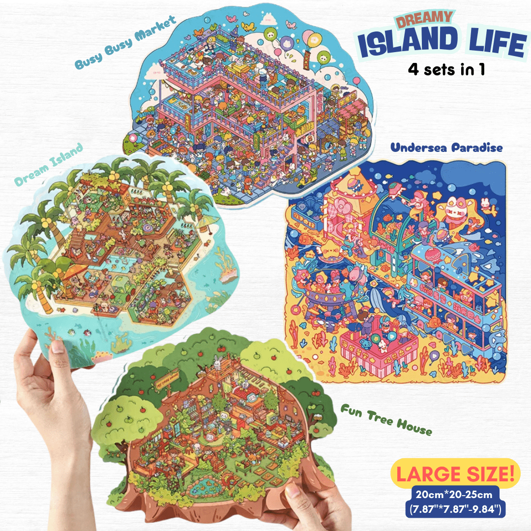 Dreamy Island Life Large - Stick n’ Scene 3D DIY Scene Stickers Therapy - DIYRICLE